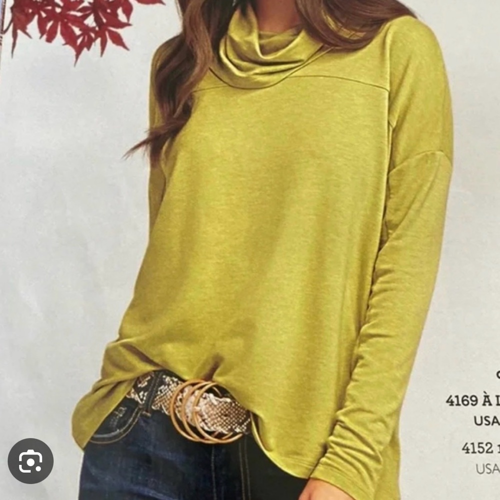 Cabi Women's Cowl Neck Sweater - Olive Green